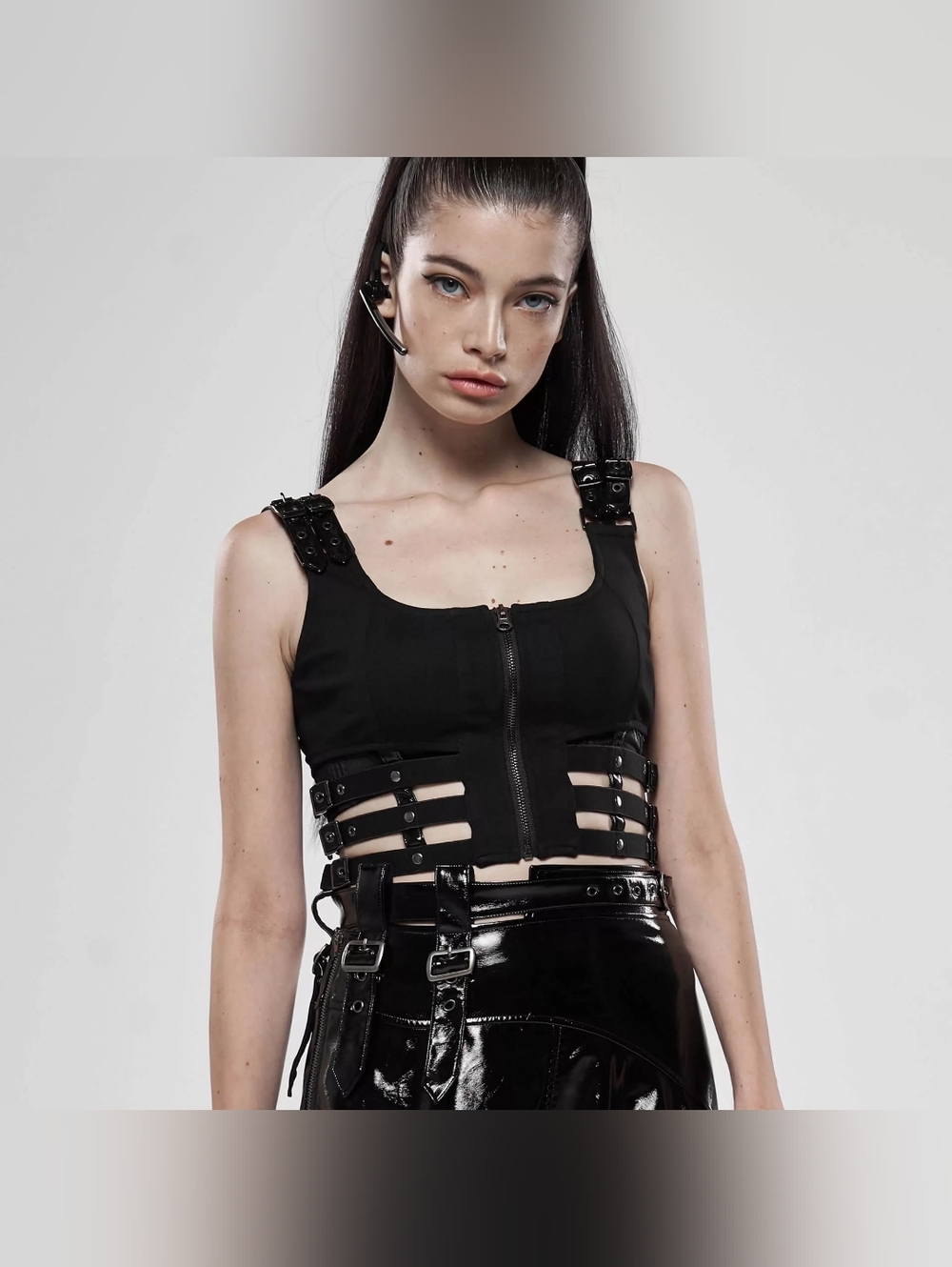 Punk Rave Black Matrix Top - Picture 5 of 6
